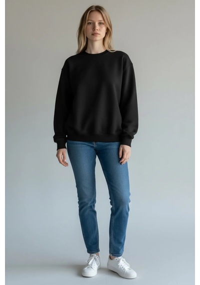 Grizum Siyah İçi Polarlı Sweat