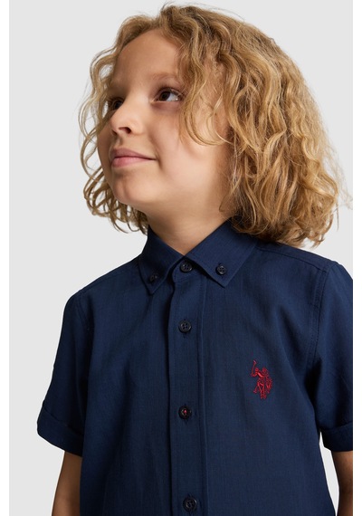 U.S. Polo Assn. U.s. Polo Assn. Erkek Çocuk Lacivert Gömlek Kısa Kollu 50326122-vr033