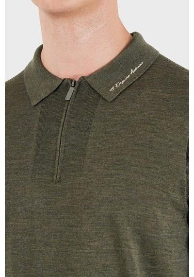 Emporio Armani % 100 Yün Slim Fit Yarım Fermuarlı Polo Yaka Kazak Erkek Polo Yaka Kazak Em006293 Af29815 O7002 Yeşil Melanj Emporio Armani % 100 Yün Slim Fit Yarım Fermuarlı Polo Yaka Kazak Erkek Polo Yaka Kazak Em006293 Af29815 O7002 Yeşil Melanj