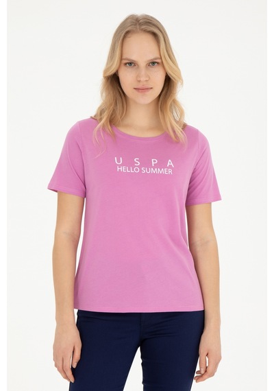 U.S. Polo Assn.  Kadın Menekşe Bisiklet Yaka Tişört 50282899-VR037