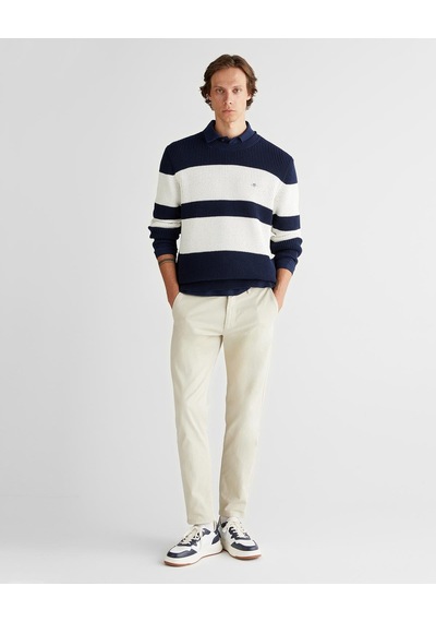 Gant Erkek Regular Fit Lacivert Çizgili Pamuklu Triko Kazak-10542 Lacivert