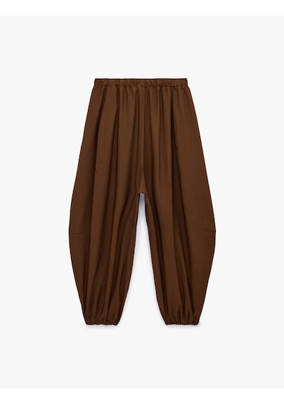 Koton Beli Lastikli Harem Pantolon Kahverengi 6sak40157ew Kahve