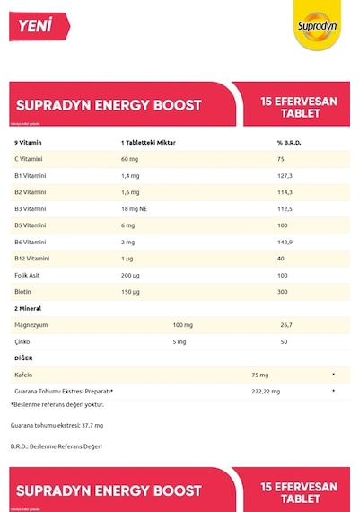 Supradyn Energy Boost 3 x 15 Efervesan Tablet
