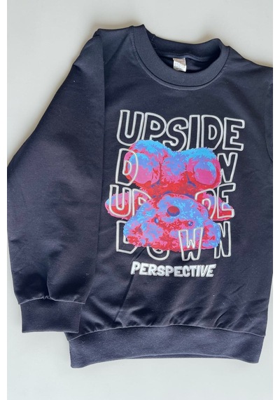 Minik Motion 3'lü Set Çocuk Baskılı 2 İplik Penye Sweatshirt Siyah - Kırmızı