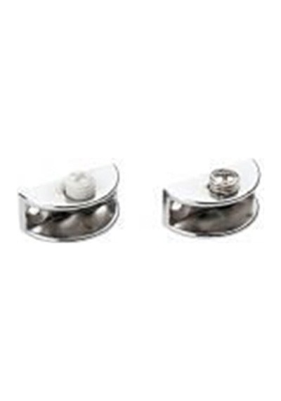 Mini Oval Cam Etejeri Plastik Vidalı Krom 1
