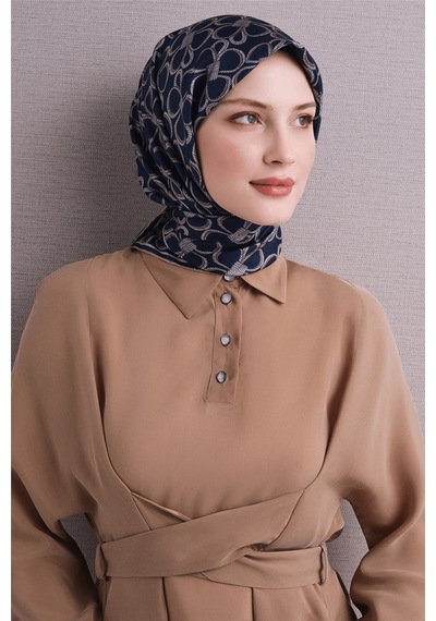 Armine İpek Eşarp 2027 Kış - 9638-03 Lacivert Twill