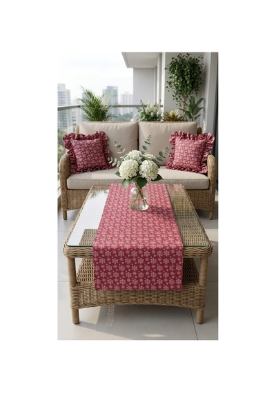 2 Adet %100 Pamuk Simli Bordo Kar Taneli Desenli Fırfırlı Kırlent Kılıfı 40x40 Bordo - 900757742 Bordo