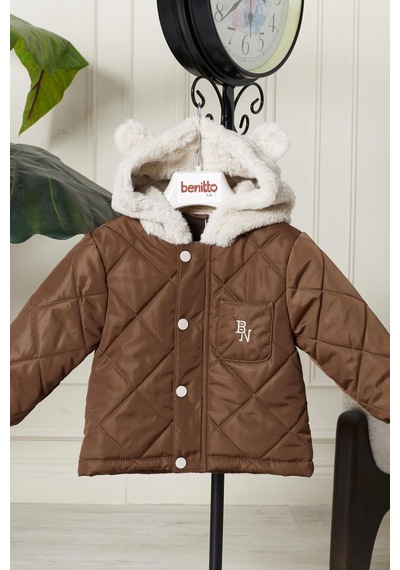 Benitto Kids Benittokids Erkek Bebek Çocuk Kulaklı Kapüşonlu Mont 51323 Kahve