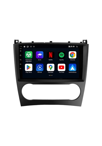 Mercedes C-class 2004-2006 Android Multimedya Carplay Android Auto Navigasyon 6gb Ram 64gb 9"