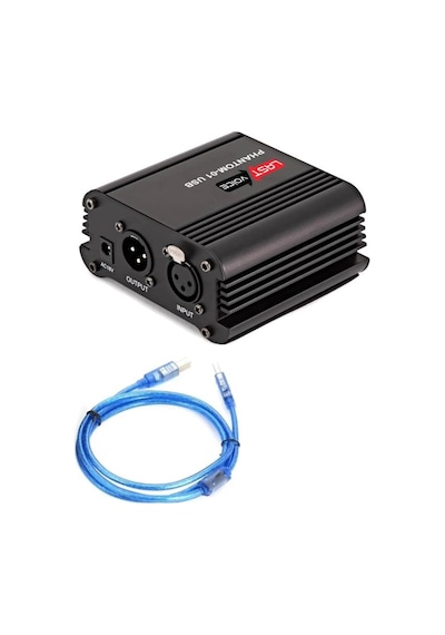 Lastvoice BM800 Full Black Mikrofon + Phantom Power + Mini Tripod + 7.1