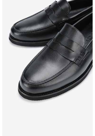 Lofer Erkek Deri Eva Tabanlı Bantlı Klasik Loafer Siyah Lfr-o1133 Derı