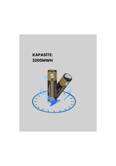 Usb Type-c Girişli Şarjlı Aa Lityum Pil 1.5v Sabit Çıkış 3200mwh 2'li Pa - Hs08376772-7
