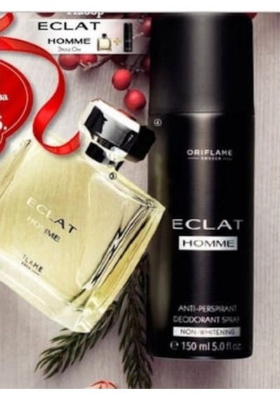 Oriflame Eclat Homme Erkek Parfüm EDT 75 ML + Antiperspirant Sprey Deodorant 150 ML