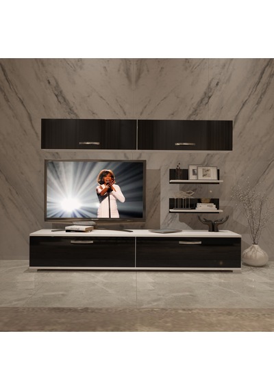 Decoraktiv Eko 5 Slm Std Tv Ünitesi Tv Sehpası Beyaz - Siyah