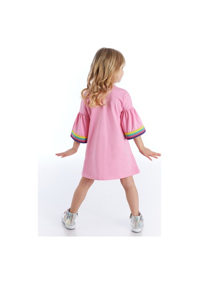 Denokids Unicorn Star Kız Elbise - Pembe