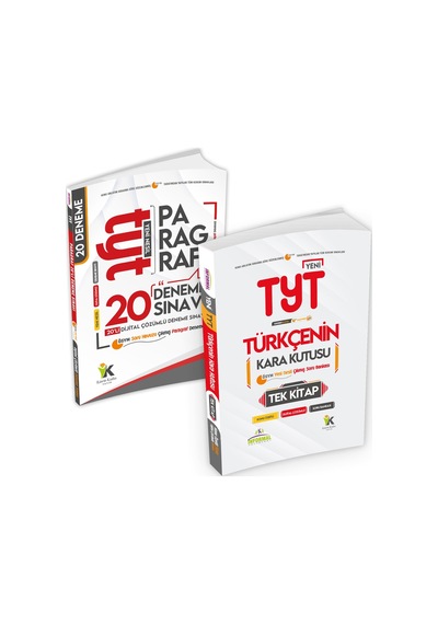 YKS-TYT Kara Kutu Türkçe Tek Kitap Soru Bankası ve Paragraf Denemesi Dijital Çözümlü 2li Set