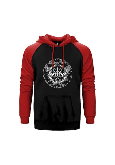 Watain Snakes Kırmızı Renk Reglan Kol Kapşonlu Sweatshirt Kırmızı