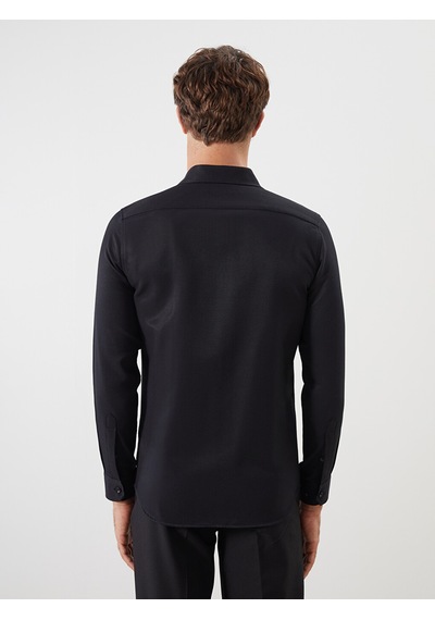 Lcw Busıness Siyah Slim Fit Armürlü Erkek Gömlek