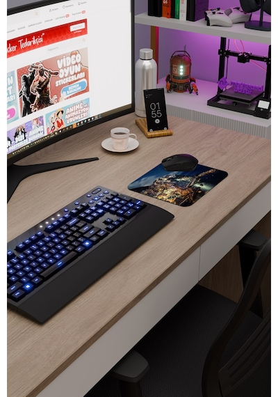 İtalya V2 22x18 Gaming Kauçuk Kaymaz Taban Mouse Pad Fare Altlığı