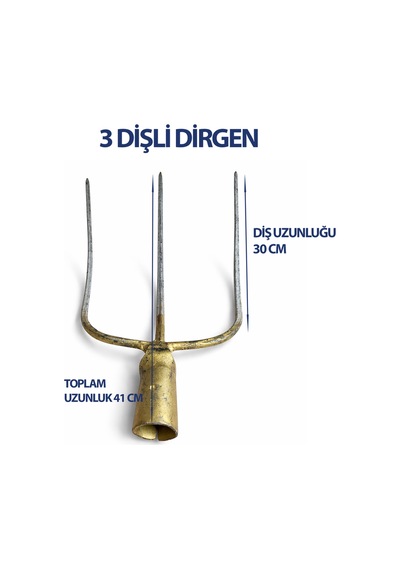Profesyonel 3 Dişli Çelik Dirgen 42 Cm Dayanıklı Ve Ergonomik Tasarım