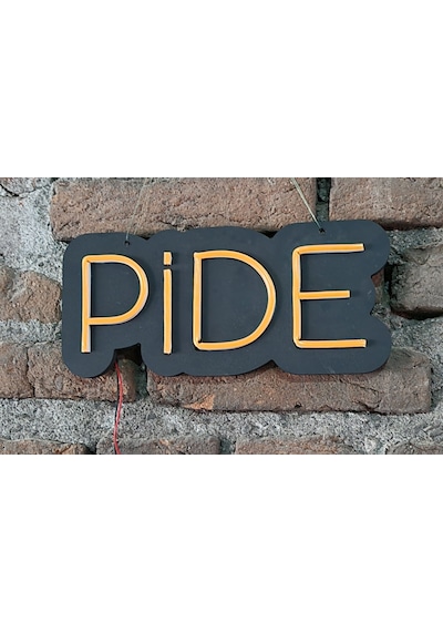 Pide Neon Led Duvar Aydınlatması Siyah