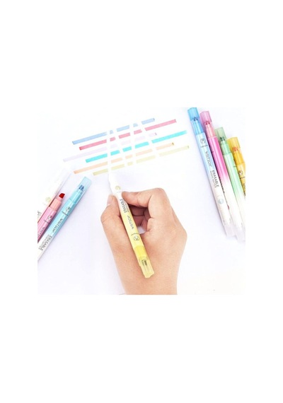 Writech Silinebilir Fosforlu Kalem Seti 7 Neon Renk + 1 Adet Pastel Pembe 8'li Set Çok Renkli