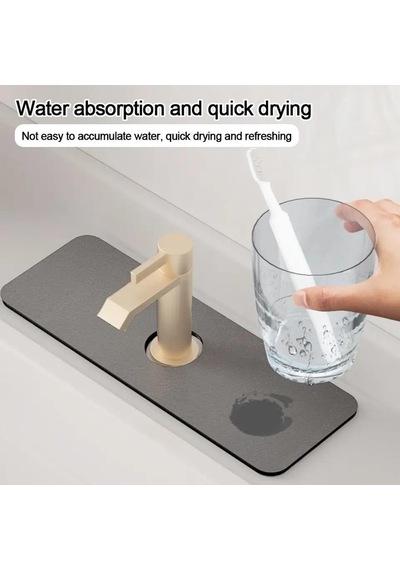 Emici Lavabo Kenar Matı Kaymaz Mutfak Tezgah Matı Musluk Damlama Tutucu Lavabo Sıçrama Koruyucu Banyo Ve Sünger Tut Diğer