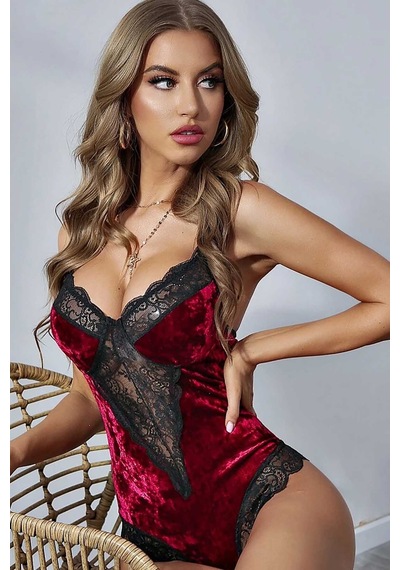 Merry See Kadife Body Gecelik Babydoll Çok Renkli