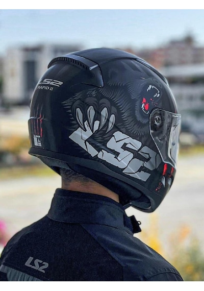 Ls2 Rapid 2 Clawn Kask Gri Kırmızı Mat Siyah