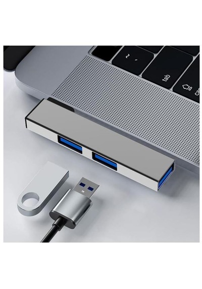 Usb 3.0 Hub 3 Portlu Çoklayıcı Alüminyum Gri Renkli