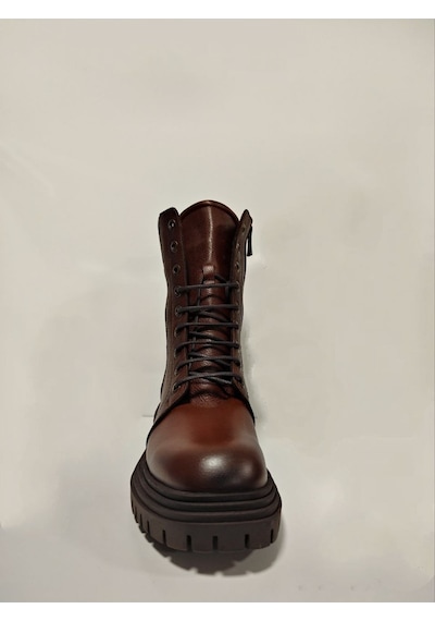 Castle Black Yldz-9233-1 Hakiki Deri Kadın Bot Taba