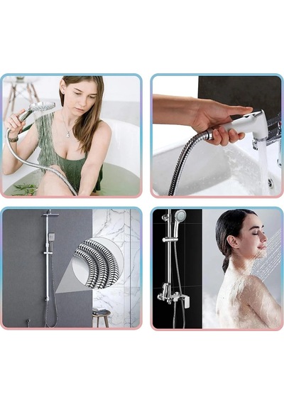 Krom Paslanmaz 1,5 Metre Gerçek Çelik Banyo Duş Hortumu Kopmaz Patlamaz Gümüş Paslanmaz Çelik Diğer