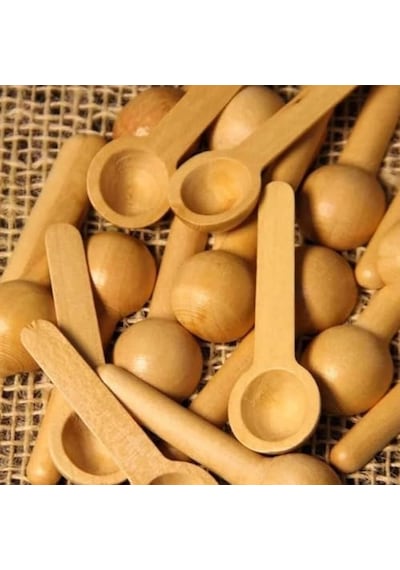 Ahşap Mini Kaşık Seti, Baharat Ölçü Kaşığı, 6 Parça Kaliteli, İthal 3 Büyük, 3 Küçük