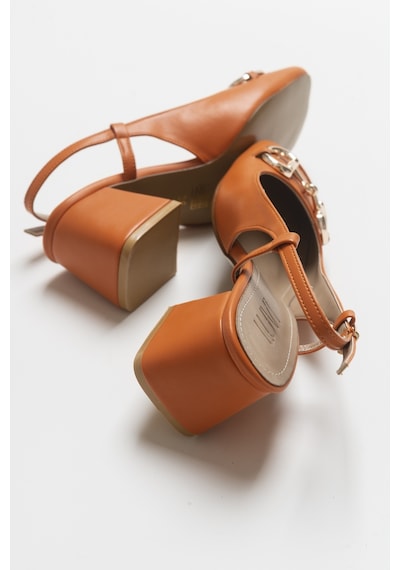 Luvishoes Karol Turuncu Kadın Topuklu Ayakkabı Turuncu