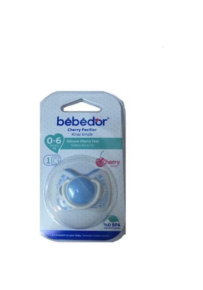 Bebedor 101 Yumuşak Kiraz  Emzik 0-6 Ay Mavi
