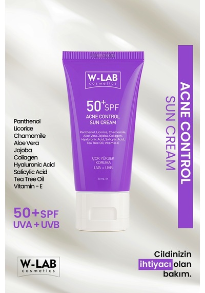 W-Lab Cosmetics Akne Kontrol Güneş Kremi 50 Ml