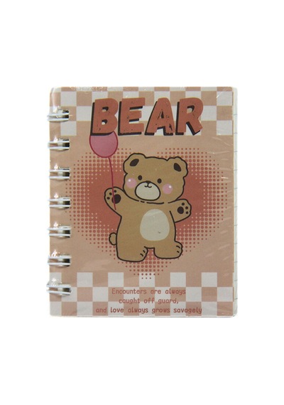 3 Adet Lilamor Checkered Bear Spr. Not Defteri 8,5x10,5