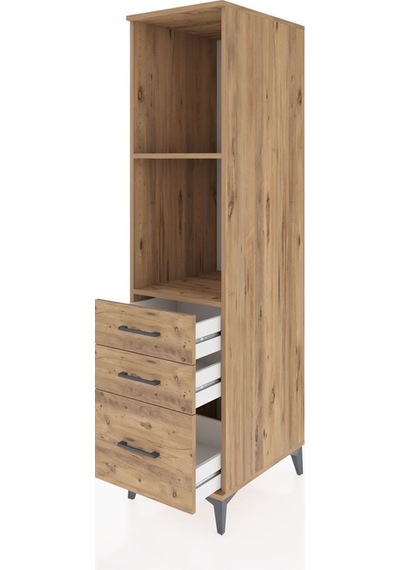 Kronos Dolap 2 Raflı 3 Çekmeceli 44x59x182 Çam-çam Atlas Çam