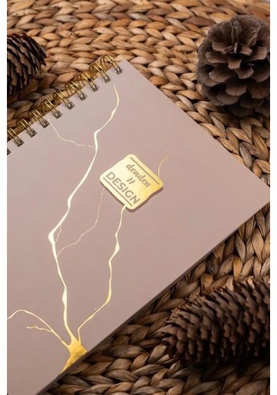 Denden Mermer Bej 17x24 Çizgili Defter Bej