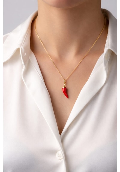 925 Ayar Gümüş Papatya Silver Biber Kolye.rose.gold.rodaj