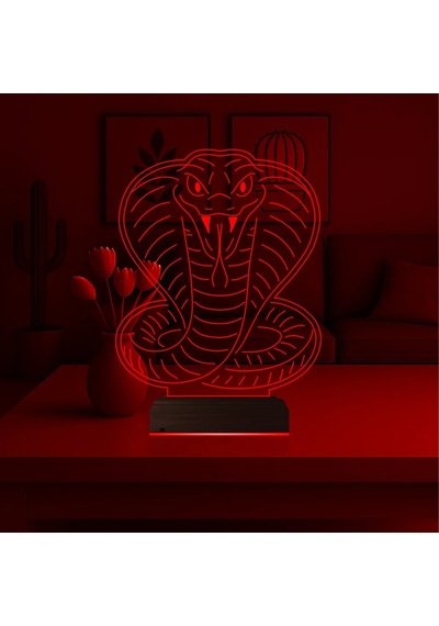 Luvivia Kobra Yılan Tattoo Tasarım 3d Lamba - Masa Gece Lambası Şeffaf
