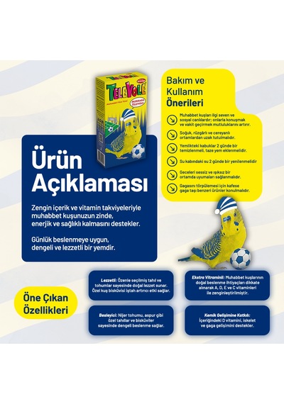 Televole Muhabbet Kuşu Yemi Fb - 3 Adet 300 G