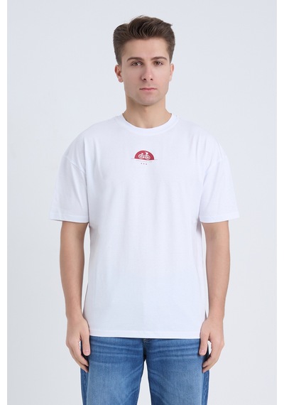 Velvoria Unisex Oversize Rıdıng Sınce Baskılı Beyaz Renk T-shirt