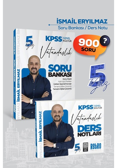 2026 Kpss Genel Kültür Vatandaşlık Soru Bankası + Ders Notu 2 Li Set Retro Yayınları