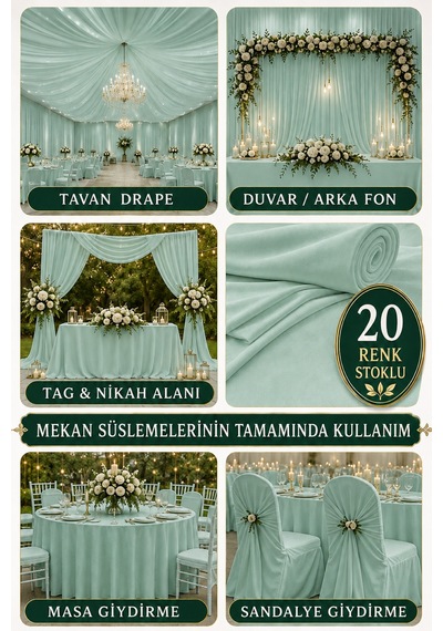 Süsleme Kumaşı 10 Metre Düğün, Davet, Organizasyon Ve Parti Süslemeleri İçin Dekoratif Kumaş Açık Mint Açık Mint Süsleme Kumaşı 10 Metre Düğün, Davet, Organizasyon Ve Parti Süslemeleri İçin Dekoratif Kumaş Açık Mint Açık Mint