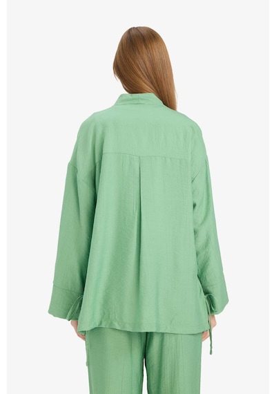 Defacto Relax Fit Krinkıl Kumaş Uzun Kollu Kimono Tunik E1109ax25smgn769 Yeşil