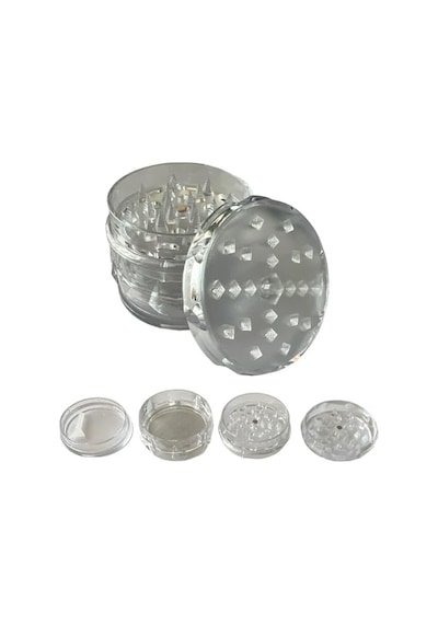Grınder Parçalayıcı Plastik Baharat Öğütücü Herb Spice 4 Katmanlı 60mm-seffaf 08714977