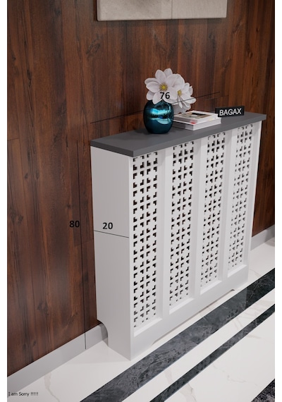 Dekoratif Petek Dolabı Kalorifer Peteği Kapatma Ünitesi Modern Tasarım İç Ölçü 76 Cm Dış Ölçü 80 Cm Petek 76 Beyaz Üstü Antrasit D8 Dekoratif Petek Dolabı Kalorifer Peteği Kapatma Ünitesi Modern Tasarım İç Ölçü 76 Cm Dış Ölçü 80 Cm Petek 76 Beyaz Üstü Antrasit D8