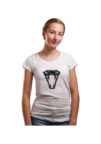 The Witcher Viper School Splash Kadın Beyaz Tshirt