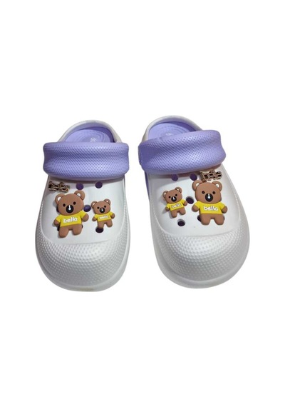 Dolgu Taban Ayıcık Figürlü Ortopedik Terlik Dar Kalıp 1 Beden Büyük Alınız Kırık Beyaz - Lila Dolgu Taban Ayıcık Figürlü Ortopedik Terlik Dar Kalıp 1 Beden Büyük Alınız Kırık Beyaz - Lila